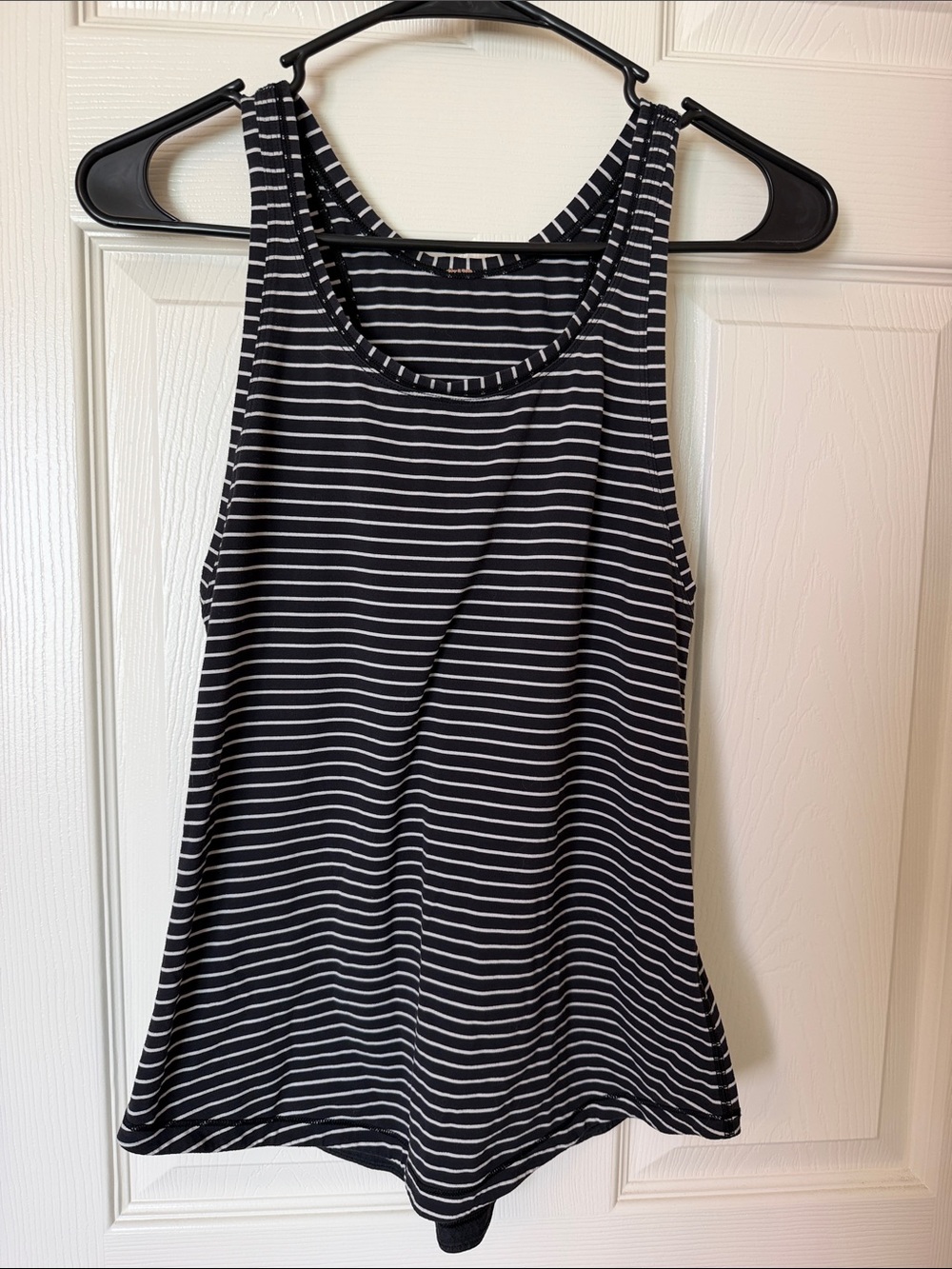 lululemon athletica Black and White Striped Racerback Tank